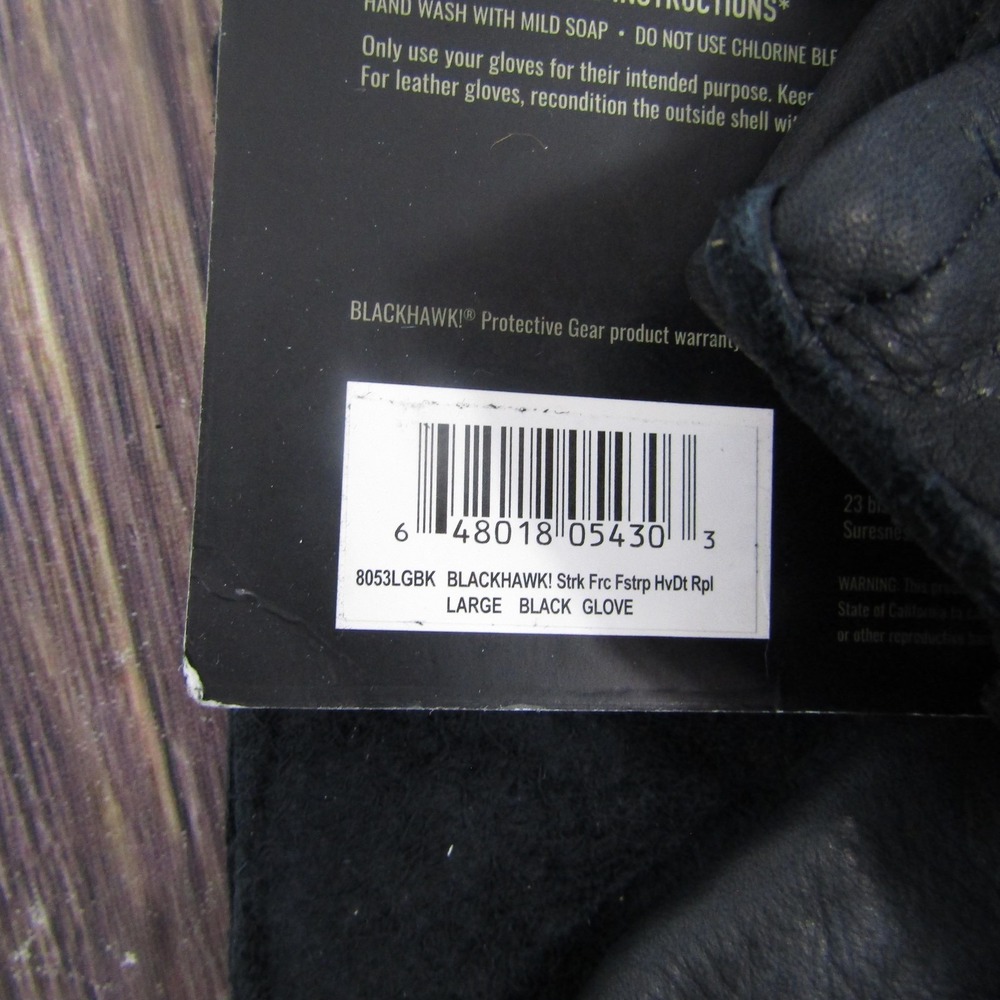 BLACKHAWK! Glove Mens L Black Leather Insulated Lined Military Workwear - Picture 3 of 4